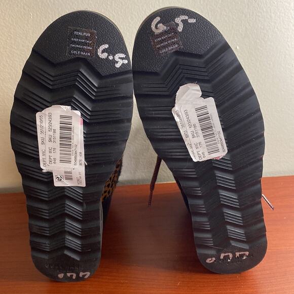 NWT Cole Haan Nantucket mini cheetah calf hair water resistant ankle boots - Picture 13 of 13